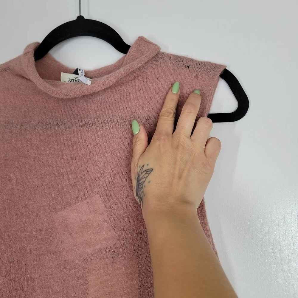 Marina Rinaldi Alpaca Blend‎ Mock Neck Sleeveless Top Large Vintage